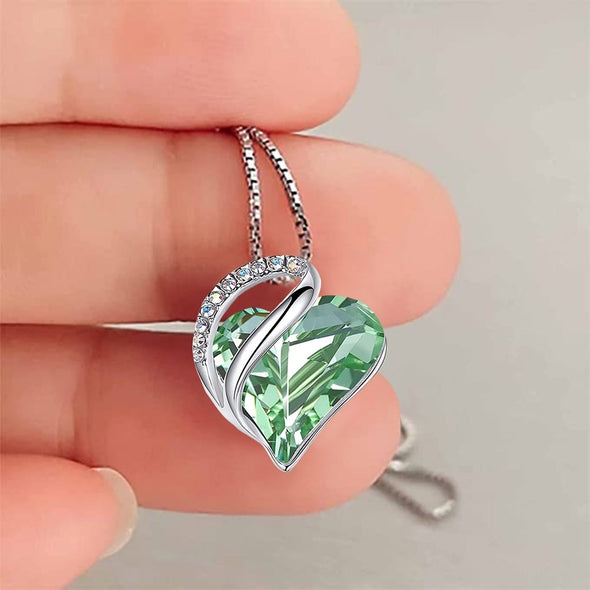August Birthstone Heart Necklace for Women - Elegant Sterling Silver Infinity Love Pendant, Ideal for Birthday, Anniversary, Valentine's Necklace , Birthstone Jewelry - Includes Gift Box, 18" Chain