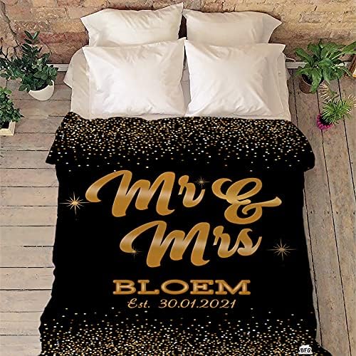 Personalized Fleece Couple Blanket with Name and Wedding Year/Custom Premium Blanket/Customized Blanket/Blanket for Your Love/Best Gift for Wedding/Cozy Blanket/Fleece Blankets
