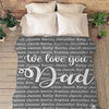 The Man The Myth The Legend, Customized Blanket for Father, with Custom Daughter, Son Name, Gift for Birthday, Father's Day, Thanksgiving, Super Soft and Warm Blanket