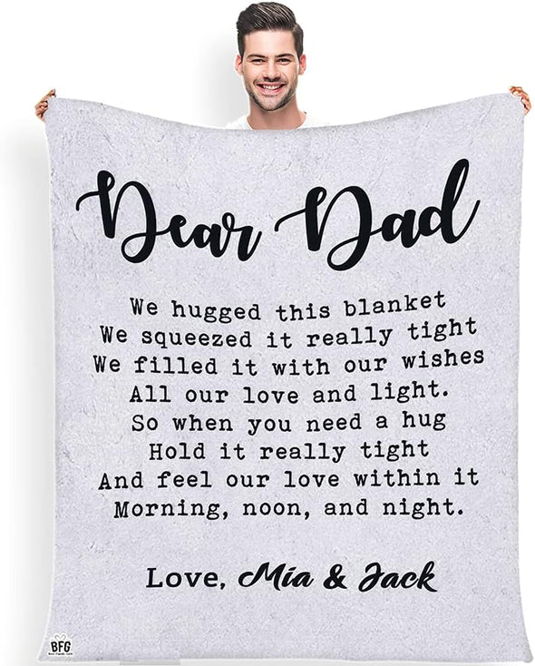 Legendary Dad Custom Blanket: Personalized with Daughter/Son's Name - Ideal Gift for Birthdays, Father's Day, Thanksgiving - Ultra-Soft and Cozy Throw