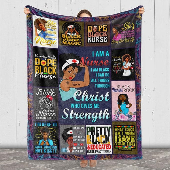 A Nurse Living Her Best Life, Embrace Cozy Comfort with Our Super Soft Fleece Warm Blanket, Printed in USA
