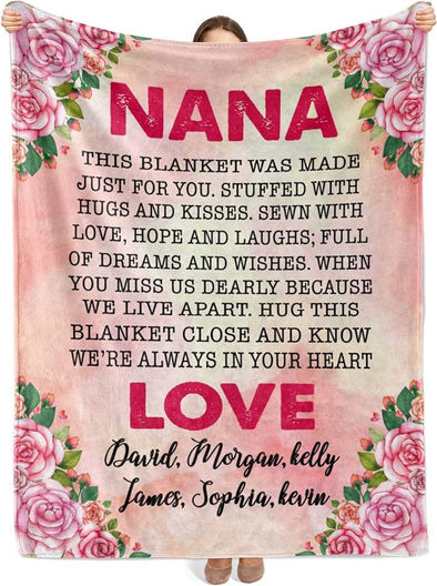 Best Family Gifts This Blanket was Made Just for You, Custom Grandparents Blanket, Customized Throw Blanket for Grandma, Grandpa, Nana, Gigi, Pop Etc, Grandparents Day, Christmas, Super Soft Blanket