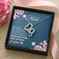To My Mom, I Have always Felt Anchored In Faith, Hope, And Love Double Heart Pendant, Silver Necklace, Gift For Mother, Necklace With Message Card, Mother's Day