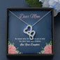Double Heart Pendant For Mother, Gift For Mom, Necklace with Message Card, Gift For Mother's Day, Silver Pendant, Mom And Daughter Pendant, Stainless Steel