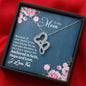 To My Mom, I Have always Felt Anchored In Faith, Hope, And Love Double Heart Pendant, Silver Necklace, Gift For Mother, Necklace With Message Card, Mother's Day