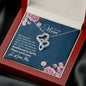 To My Mom, I Have always Felt Anchored In Faith, Hope, And Love Double Heart Pendant, Silver Necklace, Gift For Mother, Necklace With Message Card, Mother's Day