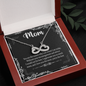 Mom, Infinity Hearts Necklace With Without Your Encouragement and Advice I Would Not Be Here Message Card, Mother's Day Gift, Birthday, Anniversary, Pendant For Her, Jewelry For Her