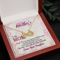 To My Mom, Infinity Hearts Necklace With Thank You For Always Standing Strong Message Card, Jewelry For Her, Mother's Day Gift, Anniversary, Birthday, Gift For Her, Pendant For Her