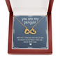 You Are My Penguin, Infinity Hearts Necklace With Message Card, Birthday, Anniversary Gift For Wife, Jewelry For Her, Pendant For Her, Gift For Wife From Husband