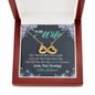 To My Wife, Infinity Hearts Necklace With Our Home Ain't No Castle Message Card, Pendant For Her, Birthday, Anniversary, Gift For Her, Jewelry For Her