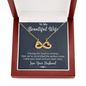 To My Beautiful Wife, Infinity Hearts Necklace With We've Committed The Perfect Crime Message Card, Pendant For Her, Jewelry For Her, Anniversary, Birthday, Gift For Her