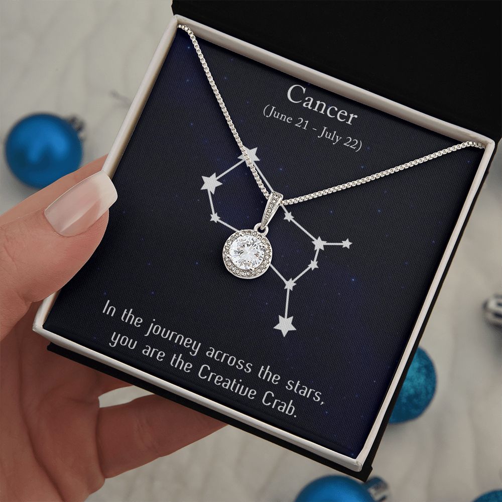 YOU ARE THE CREATIVE CRAB, CANCER MESSAGE CARD WITH ETERNAL HOPE NECKLACE, ZODIAC MESSAGE CARD, GIFT FOR HER
