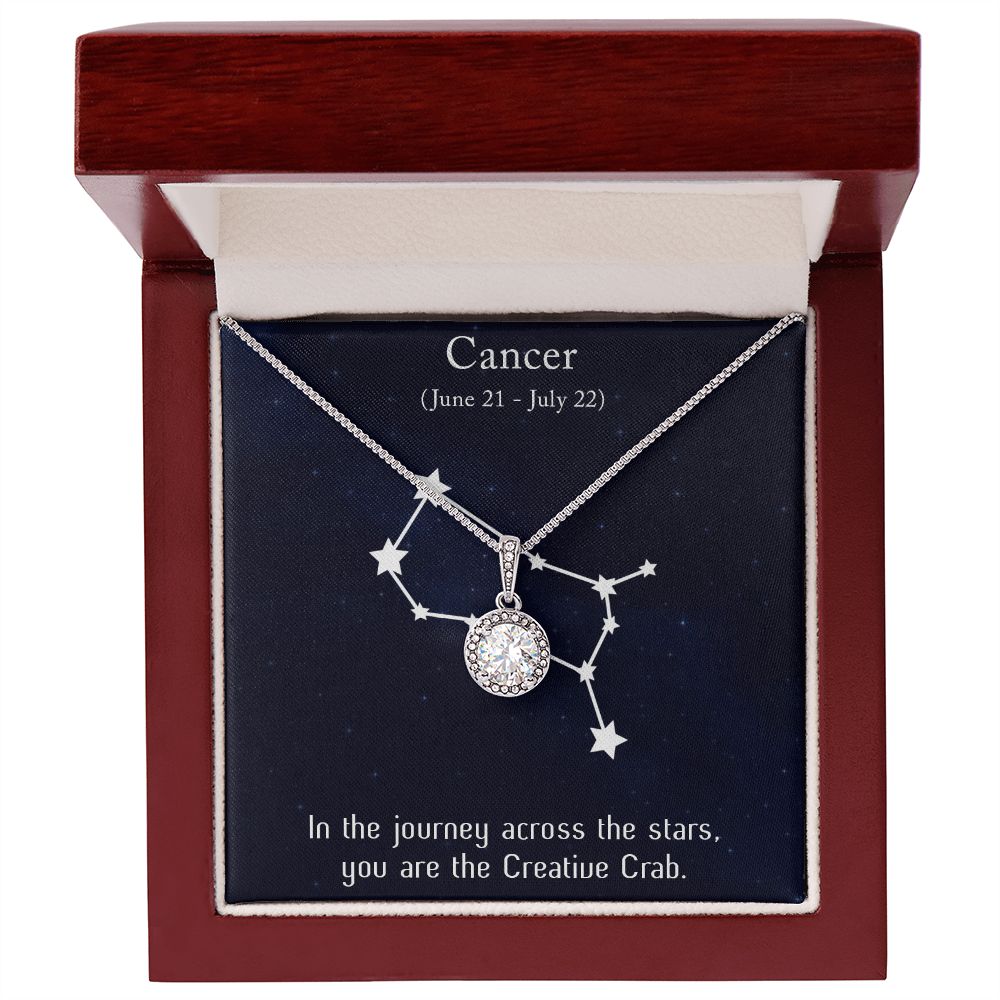 YOU ARE THE CREATIVE CRAB, CANCER MESSAGE CARD WITH ETERNAL HOPE NECKLACE, ZODIAC MESSAGE CARD, GIFT FOR HER