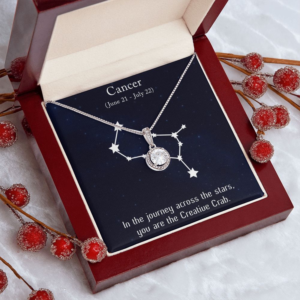 YOU ARE THE CREATIVE CRAB, CANCER MESSAGE CARD WITH ETERNAL HOPE NECKLACE, ZODIAC MESSAGE CARD, GIFT FOR HER