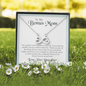 To My Bonus Mom, Infinity Hearts Necklace With You Are The Best Mother Anyone Could've Asked For Message Card, Mother's Day Gift, Pendant For Her, Birthday, Anniversary, Gift For Her, Jewelry For Her