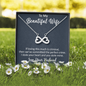 To My Beautiful Wife, Infinity Hearts Necklace With We've Committed The Perfect Crime Message Card, Pendant For Her, Jewelry For Her, Anniversary, Birthday, Gift For Her