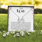 To My Wife, Infinity Hearts Necklace With Here I Am With You In This Fantastic Life Journey Message Card, Birthday, Anniversary, Gift For Her, Jewelry For Her, Pendant For Her