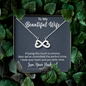 To My Beautiful Wife, Infinity Hearts Necklace With We've Committed The Perfect Crime Message Card, Pendant For Her, Jewelry For Her, Anniversary, Birthday, Gift For Her