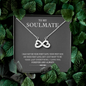 My Soulmate, Infinity Hearts Necklace With Message Card, Jewelry For Her, Anniversary, Birthday, Gift For Her, Pendant For Her, Attractive Necklace With Message Card