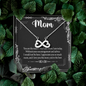 Mom, Infinity Hearts Necklace With Without Your Encouragement and Advice I Would Not Be Here Message Card, Mother's Day Gift, Birthday, Anniversary, Pendant For Her, Jewelry For Her