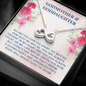 To My Godmother, Infinity Hearts Necklace With You Are Always Present In My Heart Message Card, Mother's Day Gift, Pendant For Her, Birthday, Anniversary, Gift For Her, Jewelry For Her