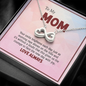 To My Mom, Infinity Hearts Necklace With Your Smile Brightens Each Day Message Card, Mother's Day Gift, Pendant For Her, Anniversary, Birthday, Gift For Her, Jewelry For Her