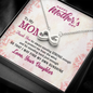 To My Mom, Infinity Hearts Necklace With Thank You For Always Standing Strong Message Card, Jewelry For Her, Mother's Day Gift, Anniversary, Birthday, Gift For Her, Pendant For Her