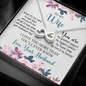 To My Wife, Infinity Hearts Necklace With I Will Always Be There Just Remember That Message Card, Jewelry For Her, Birthday, Gift For Her, Pendant For Her, Message Card