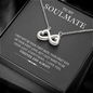 My Soulmate, Infinity Hearts Necklace With Message Card, Jewelry For Her, Anniversary, Birthday, Gift For Her, Pendant For Her, Attractive Necklace With Message Card