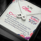 To My Mom, Infinity Hearts Necklace With All You Want Is Your Child To Be Happy Message Card, Mother's Day Gift, Birthday, Anniversary, Pendant For Her, Jewelry For Her