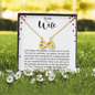 To My Wife, Infinity Hearts Necklace With Here I Am With You In This Fantastic Life Journey Message Card, Birthday, Anniversary, Gift For Her, Jewelry For Her, Pendant For Her
