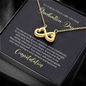 To A Beautiful Girl, Infinity Hearts Necklace With Move Confidently In The Direction of Your Dreams Message Card, Pendant For Her, Graduation Day Gift For Her, Jewelry For Her
