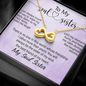 To My Soul Sister, Infinity Hearts Necklace With I Can Always Count On You To Wipe My Tears Message Card, Birthday, Gift For Her, Necklace for Her, Jewelry For Her