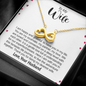 To My Wife, Infinity Hearts Necklace With Here I Am With You In This Fantastic Life Journey Message Card, Birthday, Anniversary, Gift For Her, Jewelry For Her, Pendant For Her