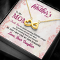 To My Mom, Infinity Hearts Necklace With Thank You For Always Standing Strong Message Card, Jewelry For Her, Mother's Day Gift, Anniversary, Birthday, Gift For Her, Pendant For Her