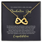 To A Beautiful Girl, Infinity Hearts Necklace With Move Confidently In The Direction of Your Dreams Message Card, Pendant For Her, Graduation Day Gift For Her, Jewelry For Her