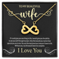 To My Beautiful Wife, Infinity Hearts Necklace With You Are The Most Precious Treasure I Have In Life Message Card, Jewelry For Her, Birthday Gift, Anniversary, Gift For Her, Pendant For Her