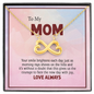 To My Mom, Infinity Hearts Necklace With Your Smile Brightens Each Day Message Card, Mother's Day Gift, Pendant For Her, Anniversary, Birthday, Gift For Her, Jewelry For Her