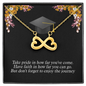 To A Beautiful Girl, Infinity Hearts Necklace With Take Pride In How Far You've Come Message Card, Convocation Day Gift For Her, Pendant For Her, Jewelry For Her