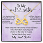 To My Soul Sister, Infinity Hearts Necklace With I Can Always Count On You To Wipe My Tears Message Card, Birthday, Gift For Her, Necklace for Her, Jewelry For Her