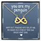 You Are My Penguin, Infinity Hearts Necklace With Message Card, Birthday, Anniversary Gift For Wife, Jewelry For Her, Pendant For Her, Gift For Wife From Husband