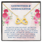 To My Godmother, Infinity Hearts Necklace With You Are Always Present In My Heart Message Card, Mother's Day Gift, Pendant For Her, Birthday, Anniversary, Gift For Her, Jewelry For Her