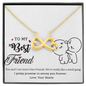 To My Best Friend, Infinity Hearts Necklace With You And I Are More Than Friends Message Card, Necklace for Her, Pendant For Her, Birthday, Gift For Her, Jewelry For Her