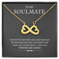 My Soulmate, Infinity Hearts Necklace With Message Card, Jewelry For Her, Anniversary, Birthday, Gift For Her, Pendant For Her, Attractive Necklace With Message Card