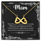 Mom, Infinity Hearts Necklace With Without Your Encouragement and Advice I Would Not Be Here Message Card, Mother's Day Gift, Birthday, Anniversary, Pendant For Her, Jewelry For Her