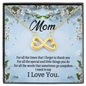 Mom, Infinity Hearts Necklace With For All The Times That I Forget To Thank You Message Card, Pendant For Her, Mother's Day Gift, Birthday, Anniversary Gift For Her, Jewelry For Her