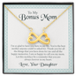 To My Bonus Mom, Infinity Hearts Necklace With You Are The Best Mother Anyone Could've Asked For Message Card, Mother's Day Gift, Pendant For Her, Birthday, Anniversary, Gift For Her, Jewelry For Her