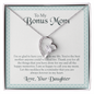 To My Bonus Mom, Forever Love Necklace With You Are The Best Mother Anyone Could've Asked For Message Card, Mother's Day Gift, Pendant For Her, Birthday, Anniversary, Gift For Her, Jewelry For Her
