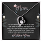 Mom, Forever Love Necklace With You Made Me Feel Loved, And Taught Me So Much In Life Message Card, Mother's Day Gift, Birthday, Anniversary, Pendant For Her, Jewelry For Her