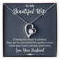 To My Beautiful Wife, Forever Love Necklace With We've Committed The Perfect Crime Message Card, Pendant For Her, Jewelry For Her, Anniversary, Birthday, Gift For Her